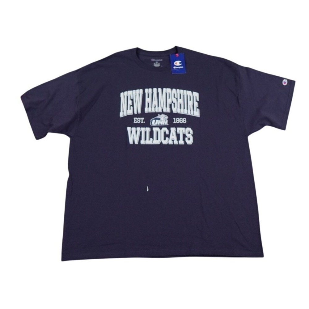 Champion T-Shirt Mens 3XL Navy Blue‎ UNH New Hampshire Wildcats Collegiate Tee